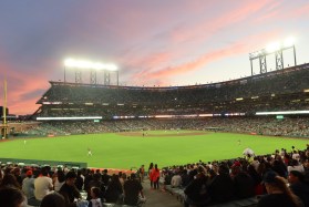 SJM-L-FILIPINO-MOS-05 Baseball fans fill the stands as the sun sets at San Francisco Giants’ Filipino Heritage Night at Oracle Park in San Francisco, Calif. on Tuesday, Sept. 8, 2026. (Kayla Lee/Mosaic)