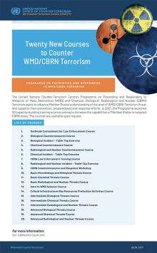 Twenty New Courses to Counter WMD/CBRN Terrorism Twenty New Courses to Counter WMD/CBRN Terrorism