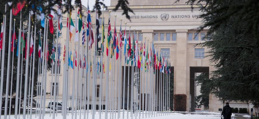 EN Geneva 1 An external view of the Palais des Nations, home of the United Nations Office at Geneva. UN Photo