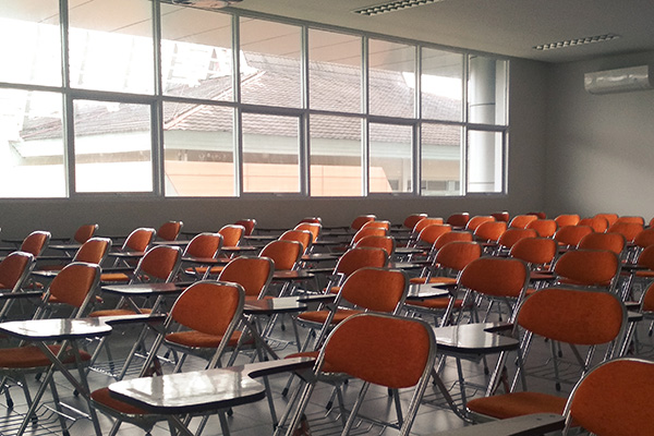 Empty classroom in Japan Empty classroom full of desks
