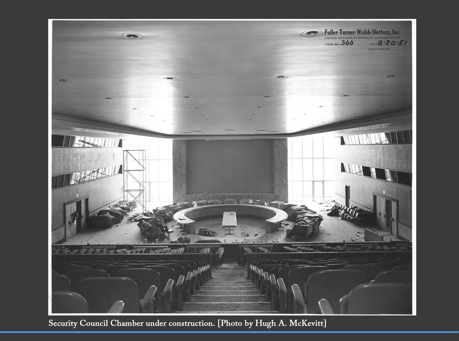 The Security Council Chamber under construction
