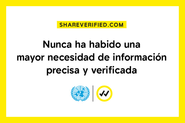 Tarjeta de la campaña de la ONU sobre desinformación