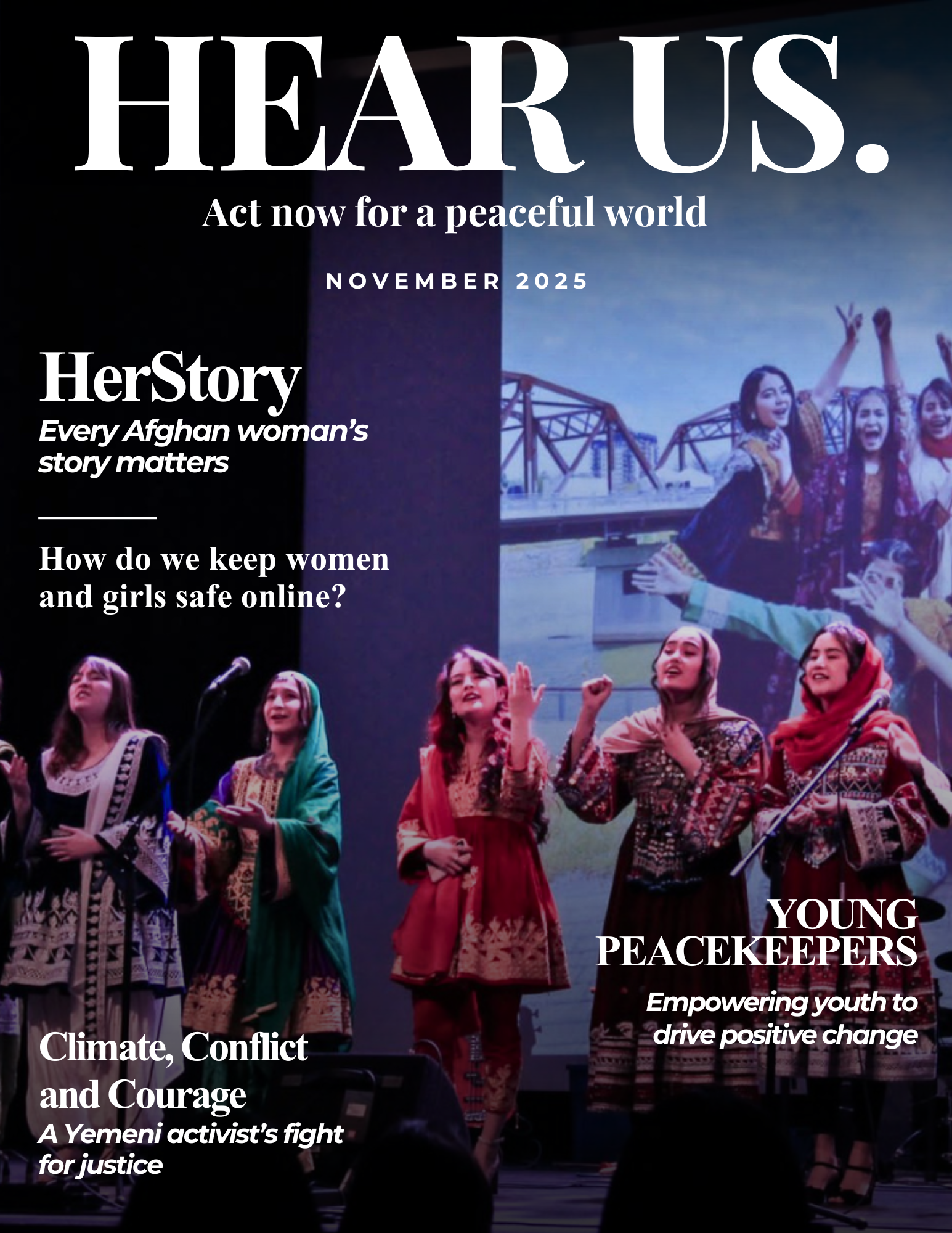 An illustration for the November edition of the Hear Us newsletter