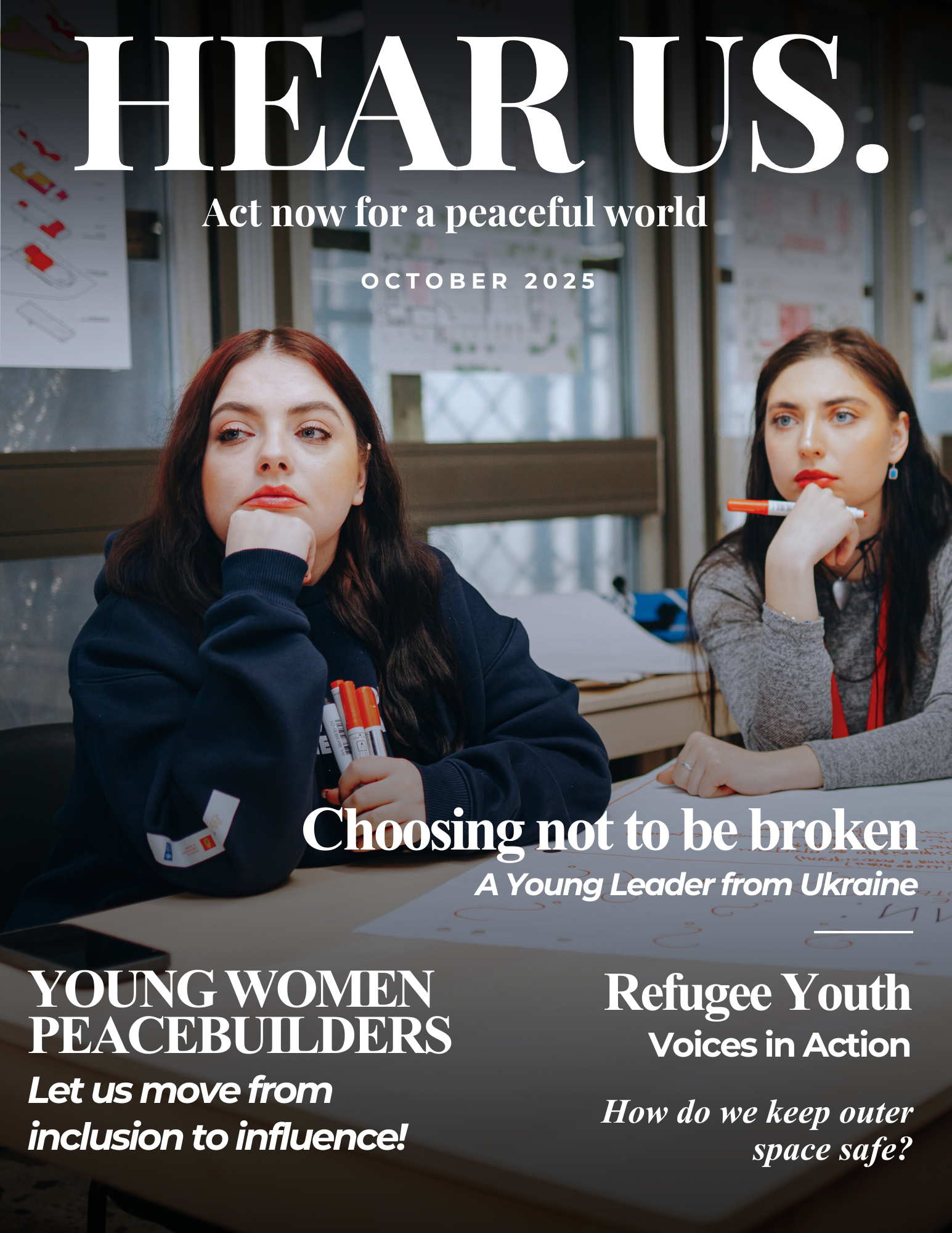 An illustration for the October edition of the Hear Us newsletter