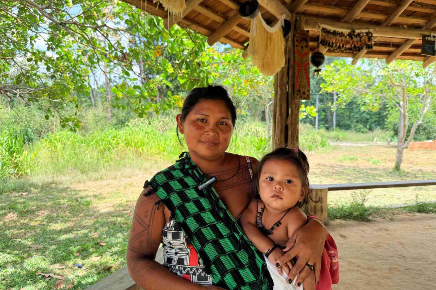A portrait of a mother and her daughter.