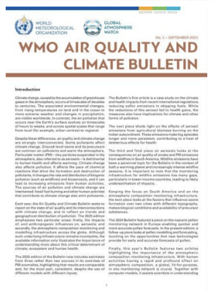 Report cover for Ozone and UV Bulletin