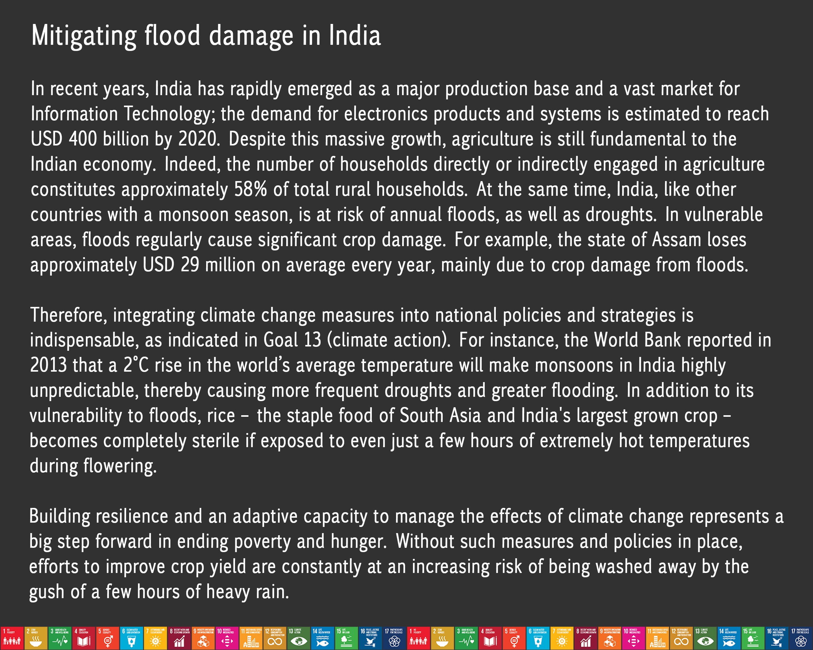 Mitigating flood damage in India