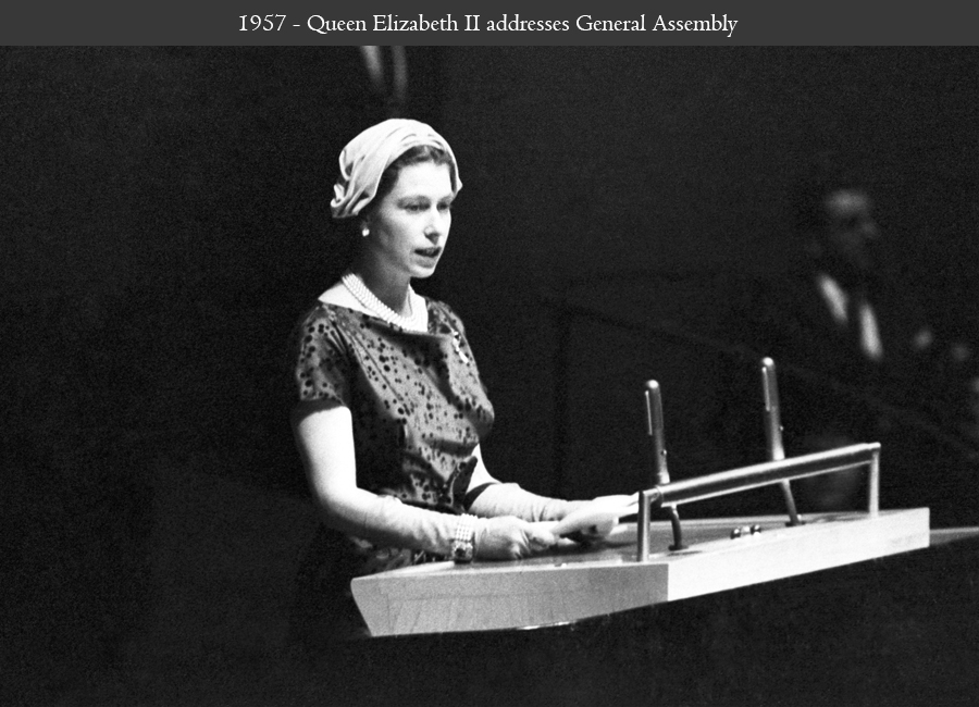 1957 - Queen Elizabeth II addresses General Assembly