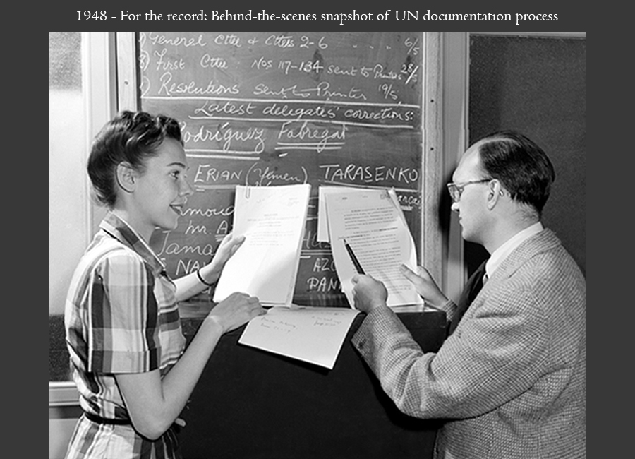 1948 - For the record: Behind-the-scenes snapshot of UN documentation process