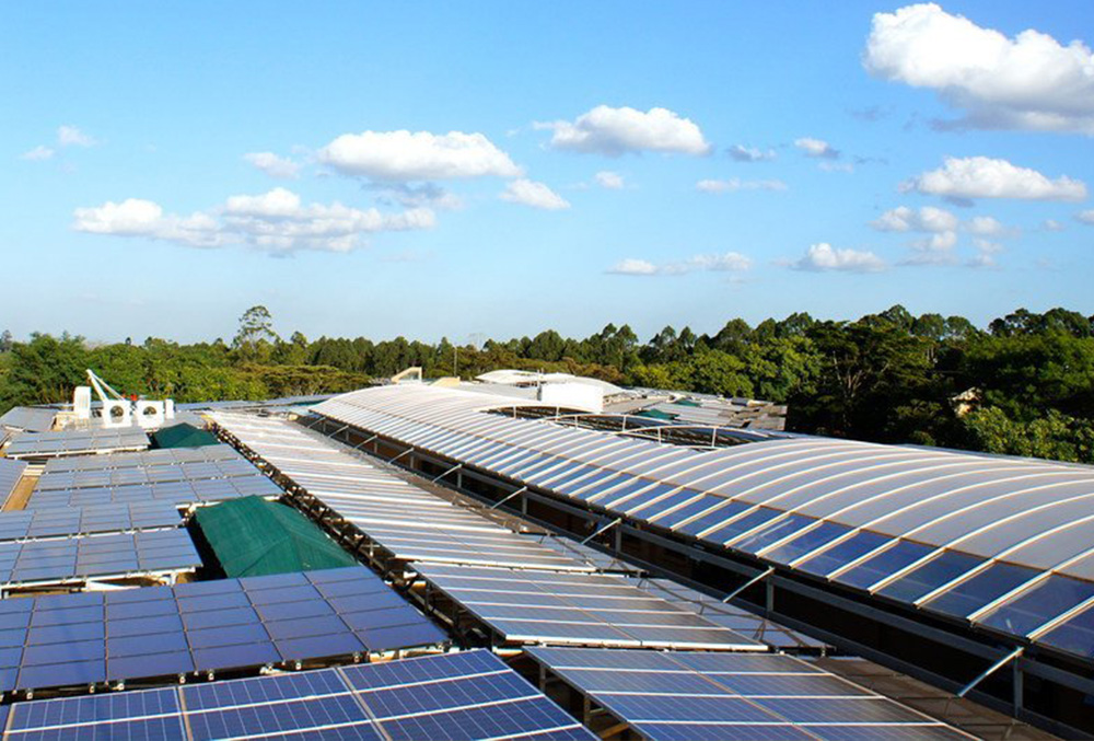 A photograph solar panels