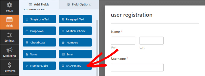 display-tax-as-a-single-line reCaptcha button in WPForms