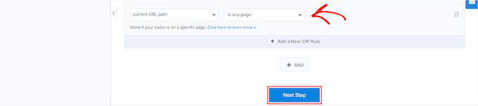 Set URLs to display popup Set URLs to display popup