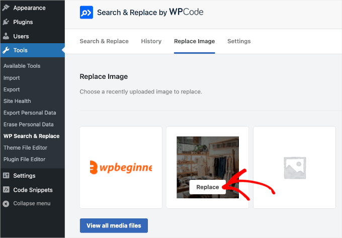 constantcontact-copy-authorization-code The Replace button in Search & Replace Everything