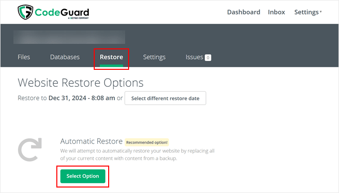 Restoring a WordPress backup with CodeGuard