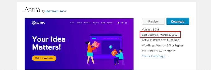 Last updated theme date Last updated theme date