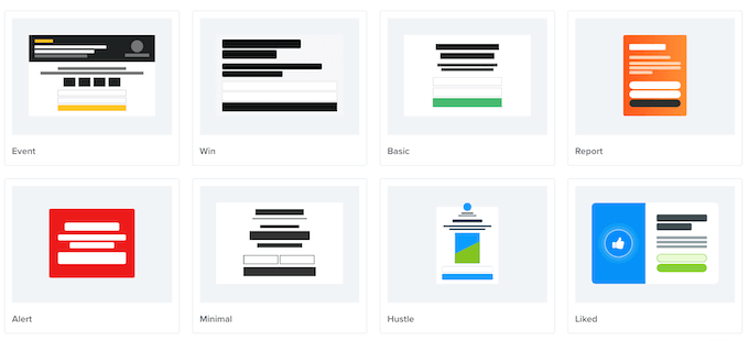 OptinMonster's template library OptinMonster's template library