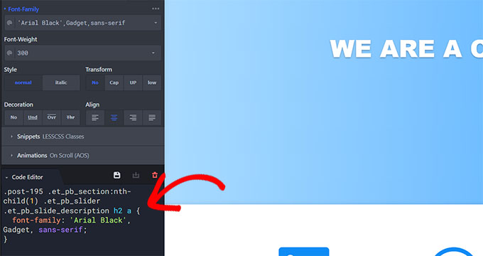 CSS code preview CSS code preview