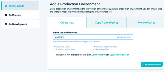 Add a production environment WordPress site Add a production environment WordPress site