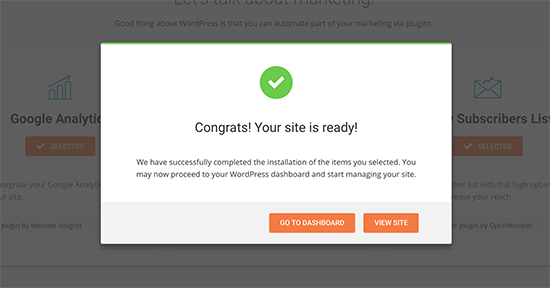 Finished setting up your website Finished setting up your website