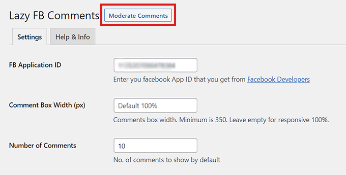 Click on the Moderate Comments link Click on the Moderate Comments link
