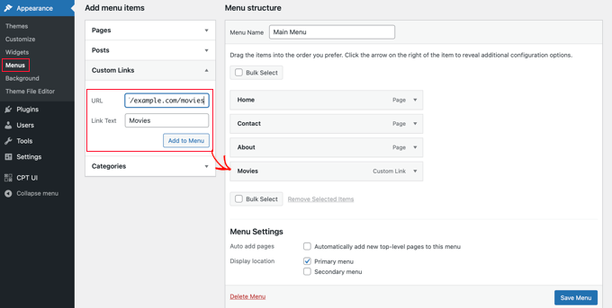 Add a Custom Link to Your Menu Add a Custom Link to Your Menu