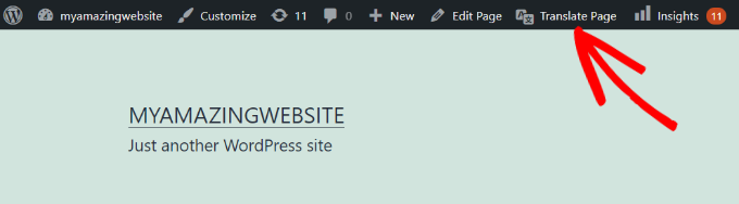 Start translating any page Translate page button