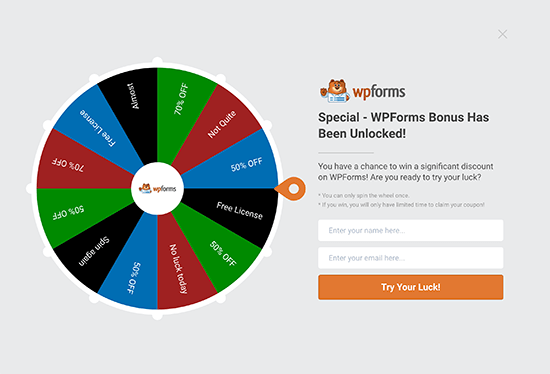 Spin a Wheel - Gamified Welcome Mat Spin a Wheel - Gamified Welcome Mat