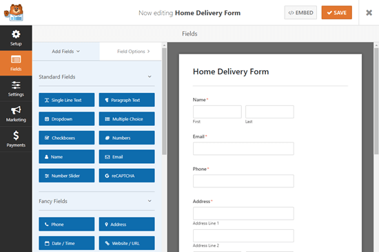 Your newly created online order form Your newly created online order form