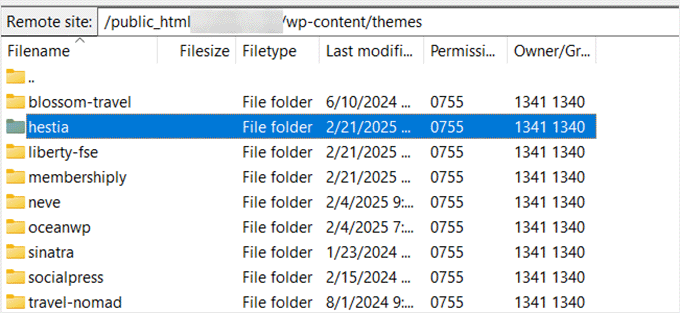 Uploading a theme using FTP