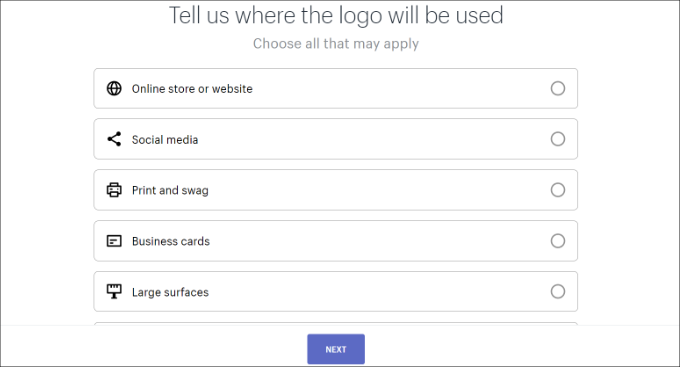 Usage choices Where the logo will be used