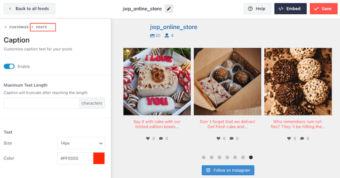 Showing social media captions on a website or blog Showing social media captions on a website or blog