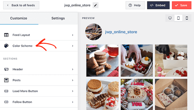 Changing the color scheme of a shoppable Instagram feed Changing the color scheme of a shoppable Instagram feed