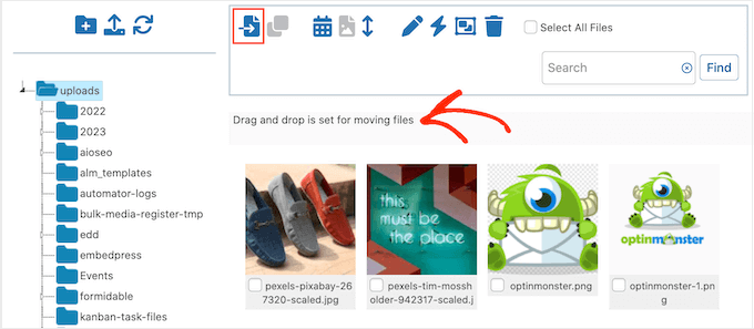Moving files around the WordPress media library Moving files around the WordPress media library