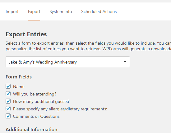 Confirm the fields you want to include in your export Confirm the fields you want to include in your export
