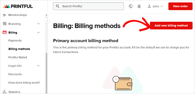 Importing tables into your WordPress website Click Add New billing method button
