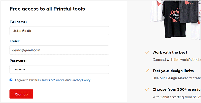 configuring-buy-button Create an account on Printful
