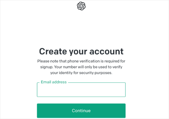 Create OpenAI account Create OpenAI account