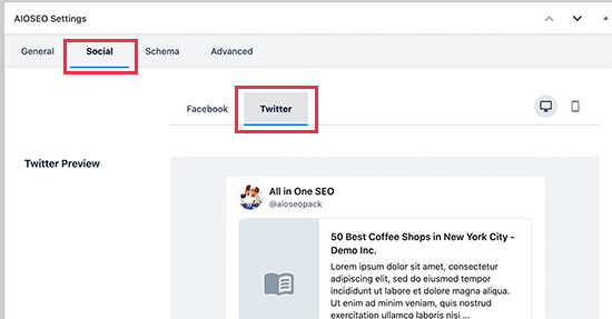 Twitter settings for individual posts and pages in WordPress using AIOSEO Twitter settings for individual posts and pages in WordPress using AIOSEO