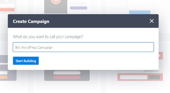 Select the Alert template to start building your free shipping bar Enter a name for your campaign