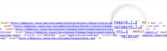 click-create-project WordPress version shown with CSS and JS files