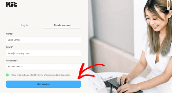 Enter email password for ConvertKit Create your Kit (ConvertKit) account