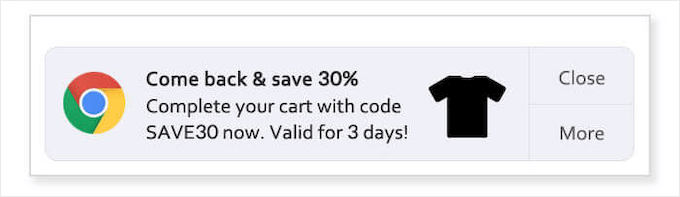 Push notification coupon example Push notification coupon example