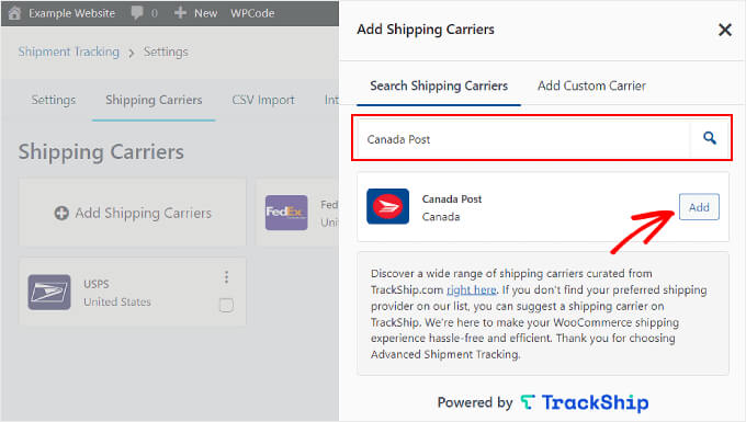 Searching for a new shipping carrier on Advanced Shipment Tracking Searching for a new shipping carrier on Advanced Shipment Tracking