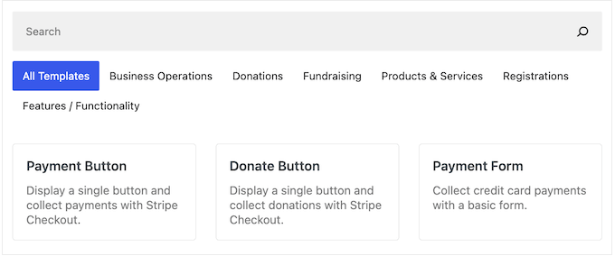 Choosing a payment form template Choosing a payment form template