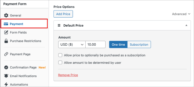 ContentShake AIs brand voice analyzer payment tab wp simple pay