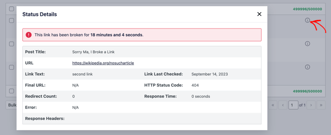 Viewing information about broken URLs on your WordPress website Viewing information about broken URLs on your WordPress website